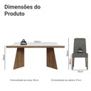 Ver imagem 3 de Conjunto Sala de Jantar Tampo de Madeira 4 Cadeiras Rustic/Branco/Silver Arles Madesa