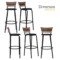 Kit 2 Bancos para Bancada Banqueta Alta Cappuccino Balcão Cozinha Bistrô Área Gourmet Churrasqueira - 4