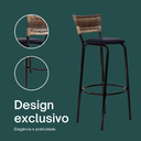 Ver imagem 4 de Kit 2 Bancos para Bancada Banqueta Alta Cappuccino Balcão Cozinha Bistrô Área Gourmet Churrasqueira