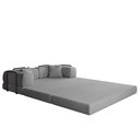 Ver imagem 1 de Sofá Cama Colchão 3 em 1 Puff Dobrável Confortável - Balaqui Cor:cinza Claro