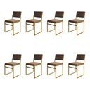 Ver imagem 1 de Kit 8 Cadeiras Industrial Isa Veludo Marrom Base Dourado para Mesa Sala Cozinha - Dourado/marrom