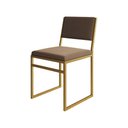 Ver imagem 2 de Kit 8 Cadeiras Industrial Isa Veludo Marrom Base Dourado para Mesa Sala Cozinha - Dourado/marrom