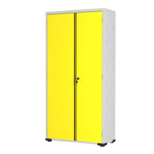 Armário Aço Escritório Fechadura 4 Prateleiras Ea301 Amarelo