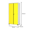 Ver imagem 3 de Armário Aço Escritório Fechadura 4 Prateleiras Ea301 Amarelo