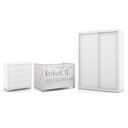 Ver imagem 1 de Dormitório Tutto New 2 Portas, Cômoda 4 Gavetas e Berço Branco Soft com Capitonê - Matic Móveis