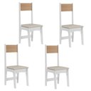 Ver imagem 1 de Kit 4 Cadeiras Delta – Courino Revestido Estrutura 100% Mdf Branco/mel/savana – Sonetto