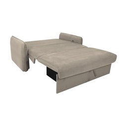 Sofá Cama para Sala de Estar Zaia com Baú Suede Matrix - Bege - 4