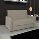 Ver imagem 1 de Sofá Cama para Sala de Estar Zaia com Baú Suede Matrix - Bege