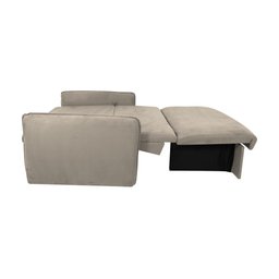 Sofá Cama para Sala de Estar Zaia com Baú Suede Matrix - Bege - 5