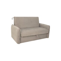 Sofá Cama para Sala de Estar Zaia com Baú Suede Matrix - Bege - 2