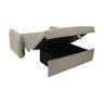 Sofá Cama para Sala de Estar Zaia com Baú Suede Matrix - Bege - 6