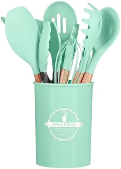 Kit Utensílios Cozinha 12 Peças Silicone Antiaderente (verde) - 3