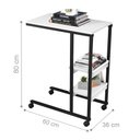 Ver imagem 2 de Mesa de Apoio Vintage para Cama Emili Preto e Branco