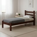 Ver imagem 1 de Cama Solteiro de Madeira Maciça Reforçada Castanho