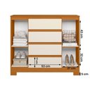 Ver imagem 3 de Comoda Sapateira Atena com 4 Gavetas e 2 Portas Cinamomo/off White
