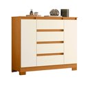 Ver imagem 1 de Comoda Sapateira Atena com 4 Gavetas e 2 Portas Cinamomo/off White