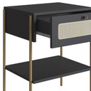 Ver mais imagens de Mesa de Cabeceira com 1 Gaveta Pé Metal Arlo A10 Nero/dourado - Mpozenato