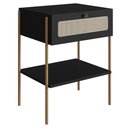 Ver imagem 1 de Mesa de Cabeceira com 1 Gaveta Pé Metal Arlo A10 Nero/dourado - Mpozenato