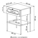 Ver imagem 4 de Mesa de Cabeceira com 1 Gaveta Pé Metal Arlo A10 Nero/dourado - Mpozenato