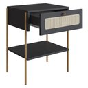 Ver imagem 5 de Mesa de Cabeceira com 1 Gaveta Pé Metal Arlo A10 Nero/dourado - Mpozenato