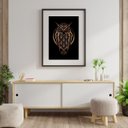 Ver imagem 1 de Quadro Coruja Geométrica - 60x48cm:madeira Branca