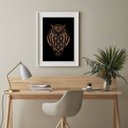 Ver imagem 2 de Quadro Coruja Geométrica - 60x48cm:madeira Branca