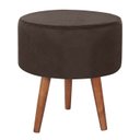 Ver imagem 5 de Kit 2 Puff Puf Redondo Pes Palito 44x40cm Suede Marrom MPassos