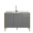 Ver imagem 3 de Balcão de Cozinha para Pia 120 Cm Soul 3 Portas 1 Gaveta Freijó/gris - Kits Paraná