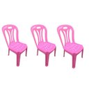 Ver imagem 1 de 03 Cadeiras Infantil de Plástico para Estudar e Desenhar Rosa