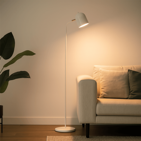 Luminária de Piso Abajur Chão Ralph Branco