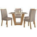 Ver imagem 2 de Conjunto Mesa Com Tampo 4 Cadeiras Naturale Apogeu Móveis Lopas
