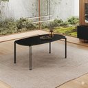 Ver imagem 1 de Mesa para Sala de Jantar Tampo com Vidro/MDF 200cm Base Metal Preto Mayra