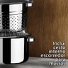 Panela Espagueteira Inox 5l Vidro Escorredor Macarrão Massas - 5