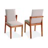 Conjunto com 02 Cadeiras de Jantar Moderna Madeira Estofada Linho Olimpo - 1