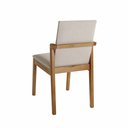 Ver imagem 4 de Conjunto com 02 Cadeiras de Jantar Moderna Madeira Estofada Linho Olimpo