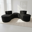 Ver imagem 2 de Sofá Modular Orgânico Monterrey 260cm + Puff Veludo Preto