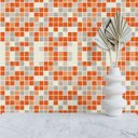 Ver imagem 2 de Papel de Parede Adesivo Pastilhas Tons de Laranja e Bege 10m