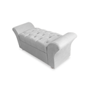Ver imagem 3 de Kit Cabeceira Geovana com Baú Veneza Queen 160 Cm Suede Branco - Incasa Decor