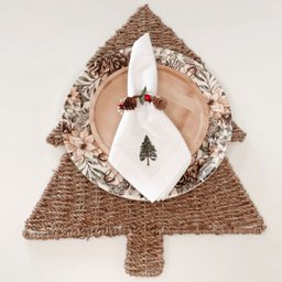 Jogo Americano Detroit Sousplat de Fibra Natural Lugar Americano Natalino Natal Mesa Posta Natalina  - 3