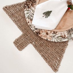 Jogo Americano Detroit Sousplat de Fibra Natural Lugar Americano Natalino Natal Mesa Posta Natalina  - 4