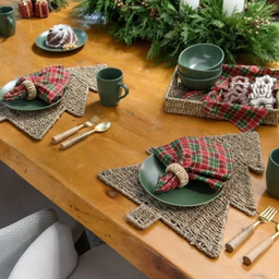 Jogo Americano Detroit Sousplat de Fibra Natural Lugar Americano Natalino Natal Mesa Posta Natalina  - 5