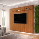 Ver imagem 3 de Painel Ripado para Tv até 75 Polegadas com Prateleira Trento 275 Freijó - Dj Móveis