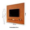 Ver imagem 4 de Painel Ripado para Tv até 75 Polegadas com Prateleira Trento 275 Freijó - Dj Móveis