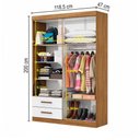 Ver imagem 4 de Guarda-roupa Solteiro Genova 4 Portas 2 Gavetas com Espelho Cinamomo/branco - Carioca Móveis