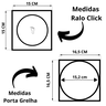 Kit C/3 Ralo e Porta Grelha Inox Piso Click Cromado 15x15 Cm - 6