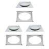 Kit C/3 Ralo e Porta Grelha Inox Piso Click Cromado 15x15 Cm - 1