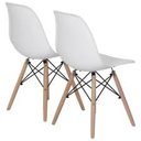 Ver imagem 4 de Kit com 2 Cadeiras Charles Eames Dsw Branca - Base Madeira