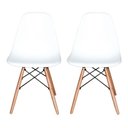 Ver imagem 3 de Kit com 2 Cadeiras Charles Eames Dsw Branca - Base Madeira