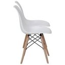 Ver imagem 5 de Kit com 2 Cadeiras Charles Eames Dsw Branca - Base Madeira