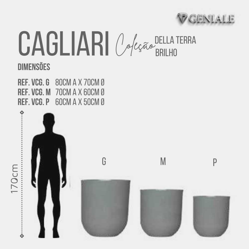 Vaso Geniale Cagliari Acabamento Azul Della Terra M 70x60cm - 3